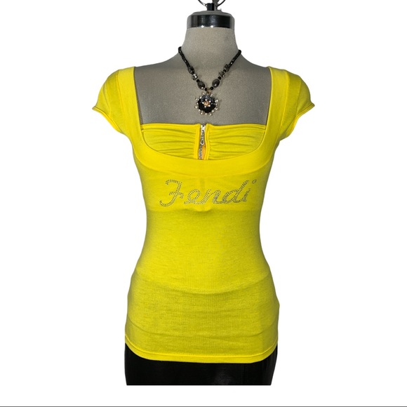 Color’s Depra Yellow Short Sleeves Size M - Picture 4 of 9